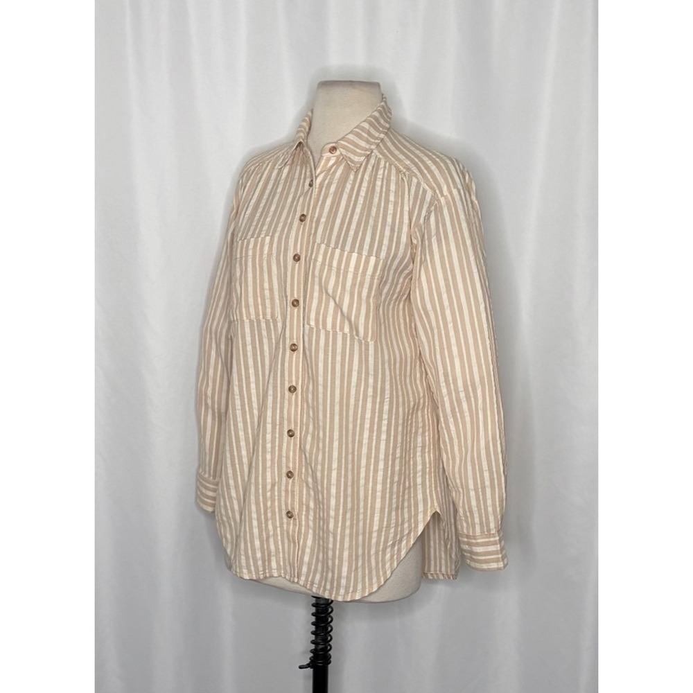 Anthropologie PILCRO The Hadley Relaxed Buttondown Shirt Top Striped Edition XXS - Picture 7 of 14